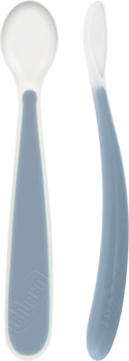 Chicco silikona karotīte Soft, zila, 2 gab., 6m+