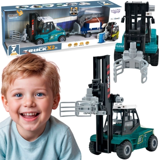 WOOPIE forklift with trailer and crane with lights and sounds