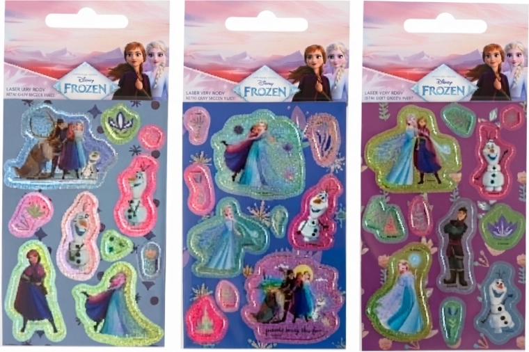 Frozen – Ledus karaliste lāzera uzlīmju komplekts (3 loksnes)