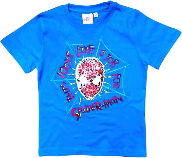 Blue Spider-Man T-shirt with Reversible Sequins