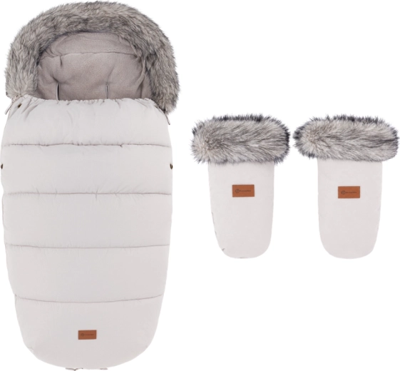 Petite&Mars Comfy 4in1 winter footmuff with Fjora stroller gloves Champagne Shower