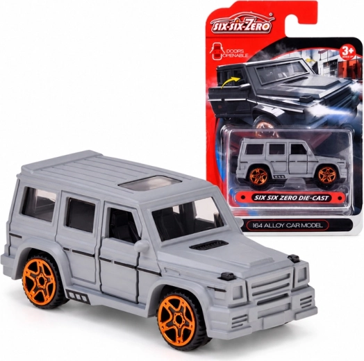 Metāla apvidus automašīnīte ar atveramām durvīm mērogā 1:64