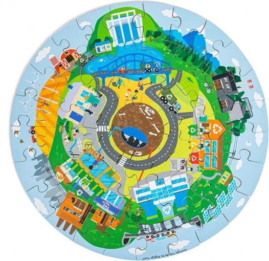 Round Wooden Puzzle Recycling – BIGJIGS TOYS