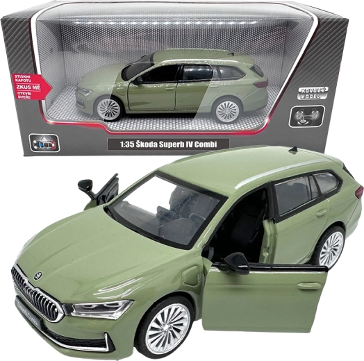 Metāla modelis Škoda Superb IV Combi 1:35 zaļš