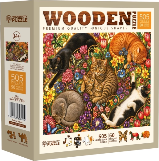 WOODEN CITY wooden puzzle Cat Garden, 505 pieces