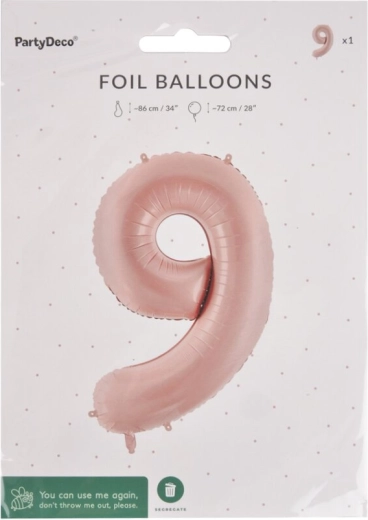 Folijas balons cipars 9 bēšā krāsā 72 cm
