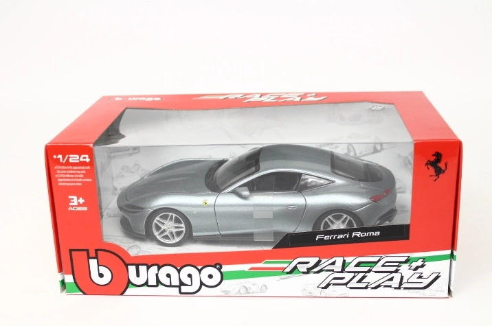 Bburago Ferrari Roma grey car model in 1:24 scale