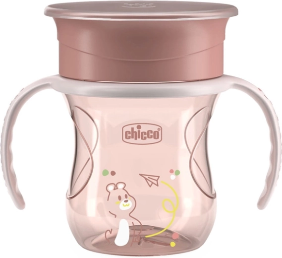 Chicco 360 Perfect X krūzīte ar rokturiem, rozā, 200 ml, 12m+