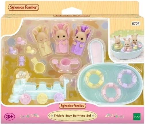 Sylvanian Families Bath for Triplets – set with bunnies and accessories