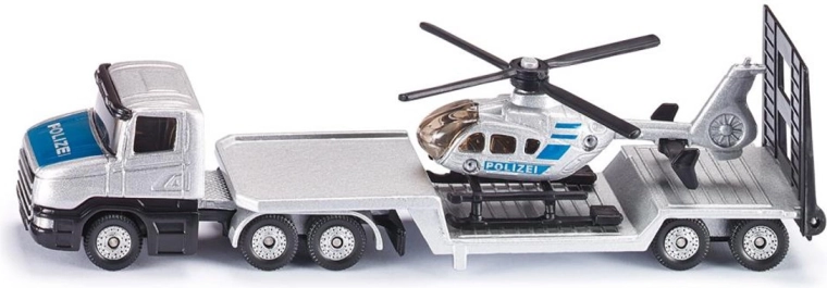 Siku tractor unit with trailer and police helicopter