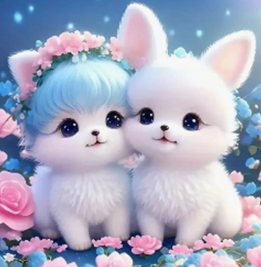 Diamond Painting Kit Cat with Bunny 30 × 40 cm