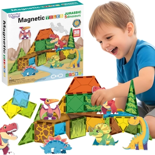 Woopie Magnetic Dinosaur Building Set, 30 Pieces