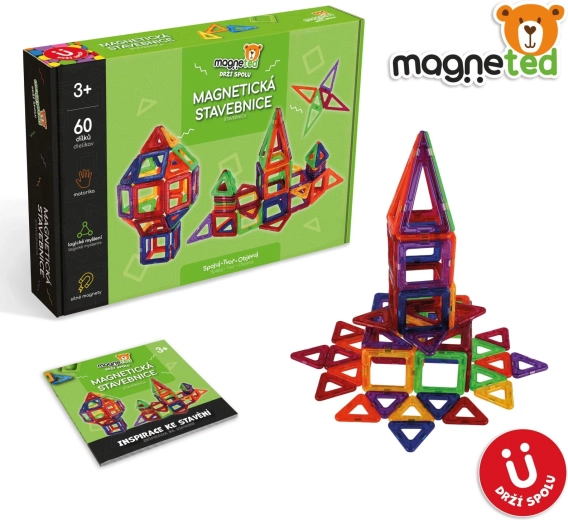 Magnetiskais konstruktors Magneted ar 60 detaļām