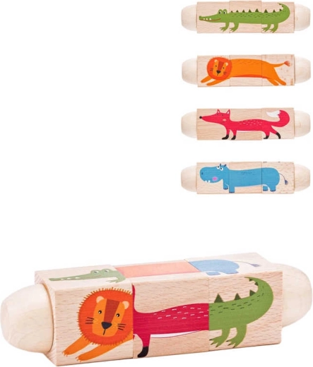 Woodyland Twist Wooden Spinning Puzzle with Animals