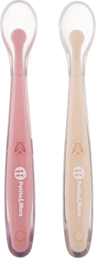 Petite&Mars silikona karotes ar futrāli Take&Match pea–ochre, 2 gab., 6 m+