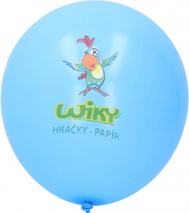 Zils balons ar apdruku WIKY 30 cm – iepakojums 100 gab.
