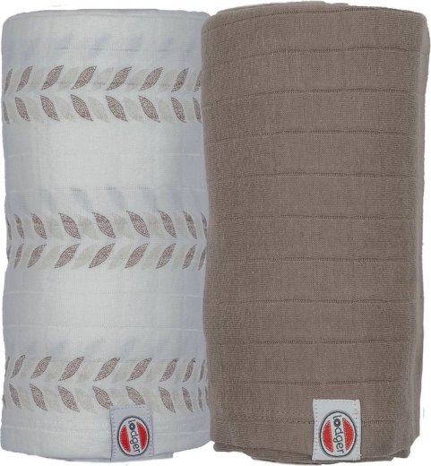 Lodger swaddler Solid matcha komplekts 2 gab. 110 x 110 cm birch/buffalo