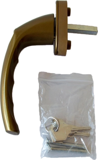 Lockable window and door handle F4 bronze with unified locking