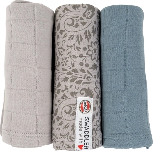 LODGER swaddler Flower tribe mist, 70 × 70 cm (3 gab.)