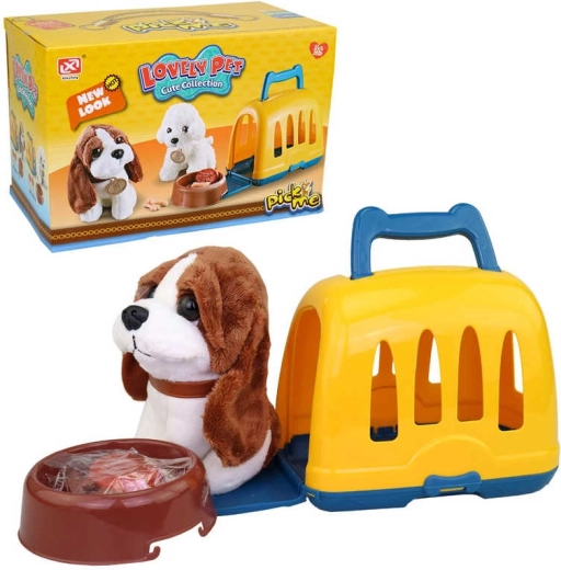 Plush Puppy Play Set with Carrying Case and Accessories