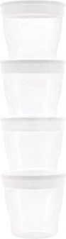 Canpol babies trauciņi ēdiena uzglabāšanai ar vāciņu, 4 gab., 180 ml