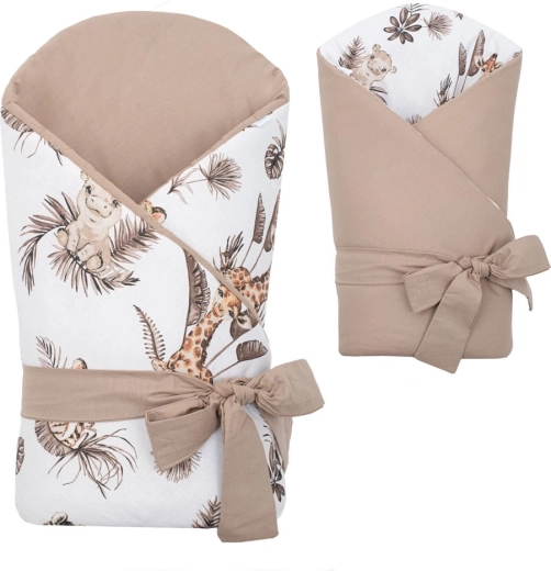 Divpusēja bērnu ietinamā sega NEW BABY Safari 80 × 80 cm