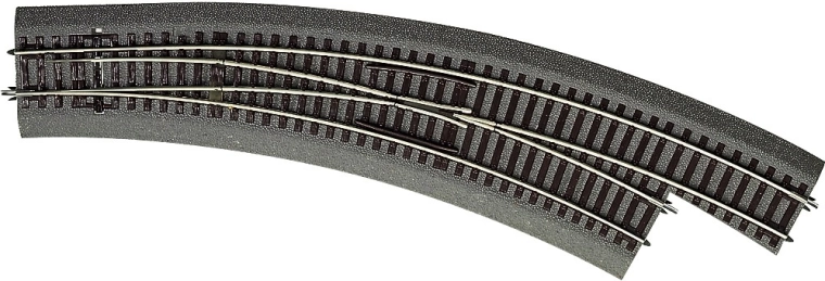 Roco curved right-hand turnout BWr5/6 with roadbed