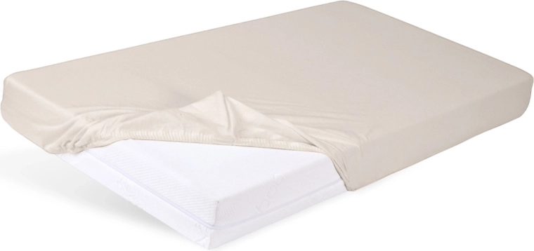 Babymatex fitted jersey cot sheet 60 × 120 cm ecru (ivory) – light beige