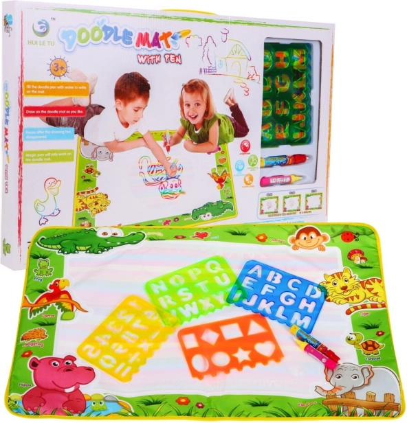 Water Drawing Mat for Kids 3+ with Disappearing Images