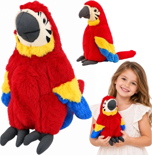 Red Macaw Plush Parrot 25 cm