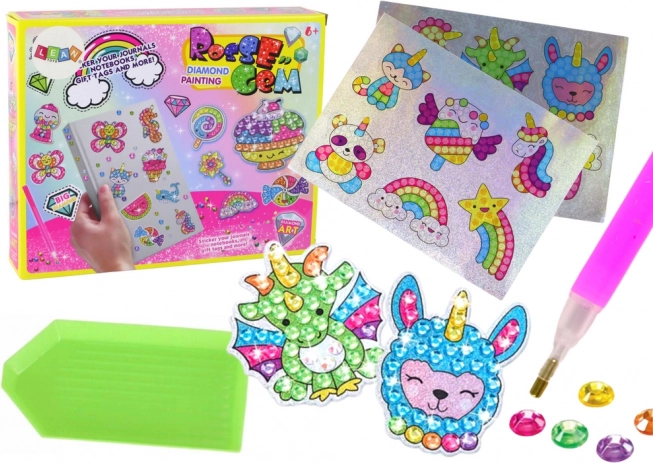 Dimanta uzlīmju komplekts – dažādi krāsaini raksti