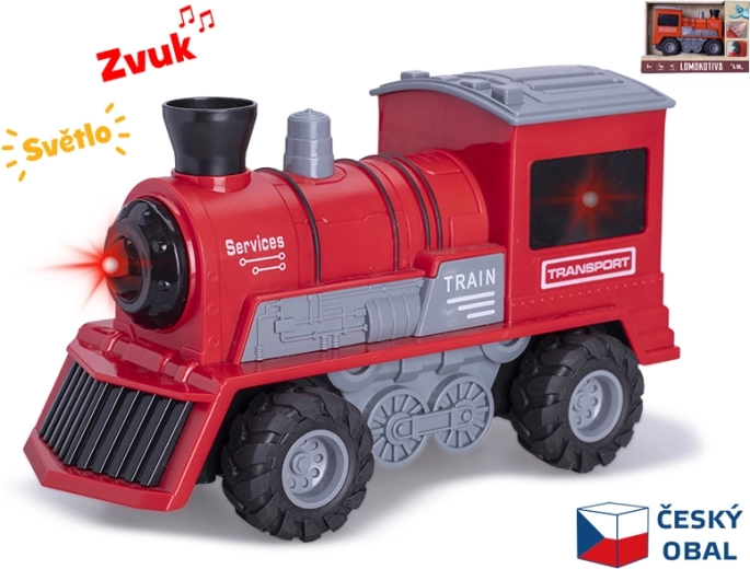 Red locomotive with lights and sound 22.5 cm (1:16)