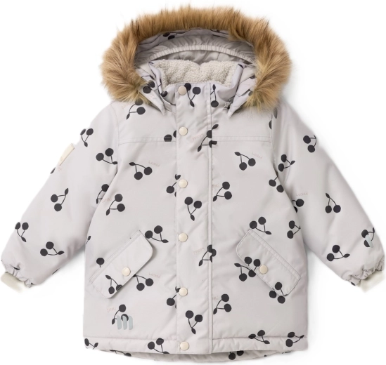 Leokid children's winter parka Tully Silver Cloud Cherries – Size 98