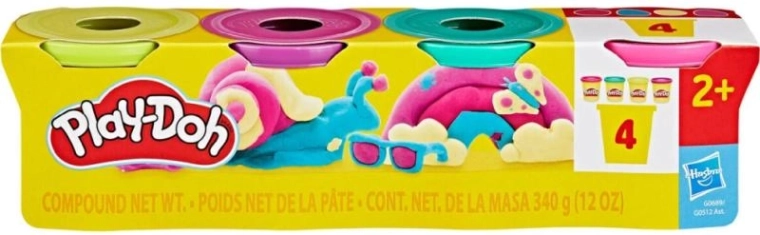 Play-Doh komplekts ar 4 trauciņiem modelēšanas masas 4×85 g