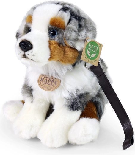RAPPA sēdošs Austrālijas aitu suņa plīša rotaļlieta, 27 cm, ECO-FRIENDLY