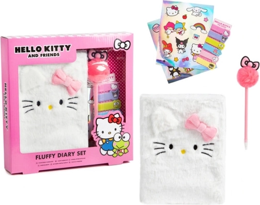 Hello Kitty plīša dienasgrāmata ar aksesuāru komplektu