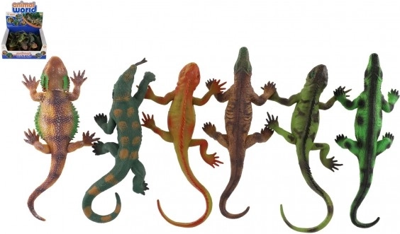 Gumijas ķirzakas ar piesūcekņiem komplekts kastē