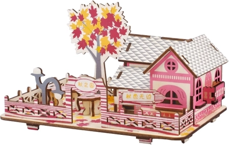 Koka 3D puzle “Rudens māja” WOODCRAFT
