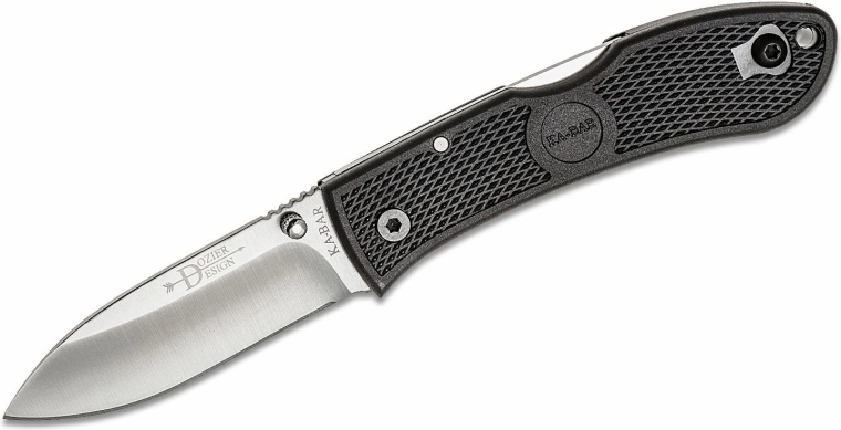 Saliekamais kabatas nazis KA-BAR Dozier Hunter, melns, 7,5 cm