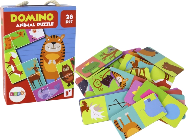 Loģikas spēle Puzzle Domino Dzīvnieki, 28 elementi