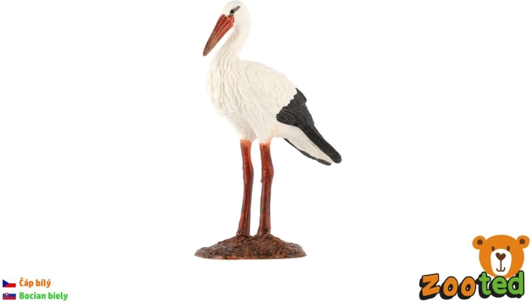 Plastmasas baltais stārķis figūriņa 9 cm