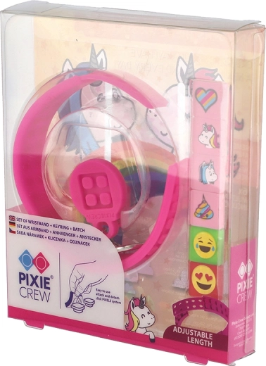 Pixie Crew 3-in-1 Set Unicorn Bracelet Keychain and Badge