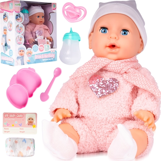 Tosia 35 cm doll drinks and pees with accessories