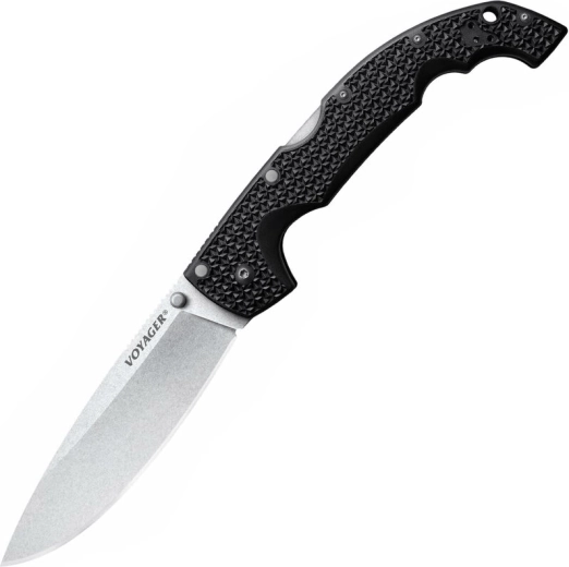 Taktiskais salokāmais nazis Cold Steel Voyager Extra Large Drop Point, 14 cm, stonewash, melns, Griv-Ex