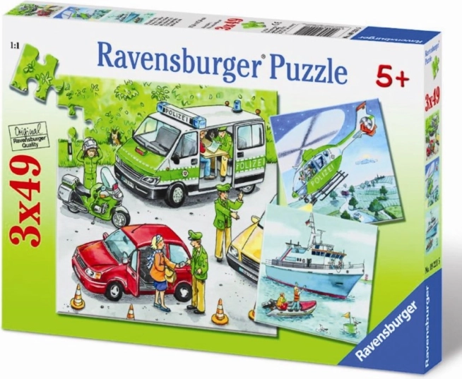 Police in Action Puzzle 3×49 pieces RAVENSBURGER