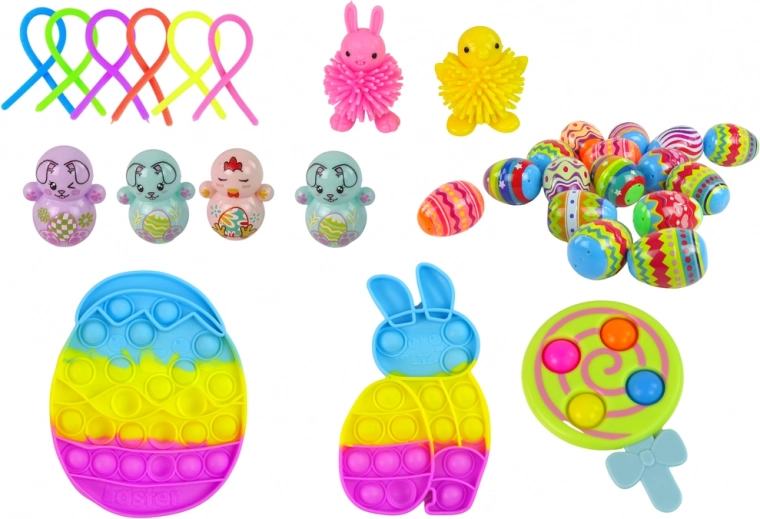 Colorful Easter eggs and sensory variety