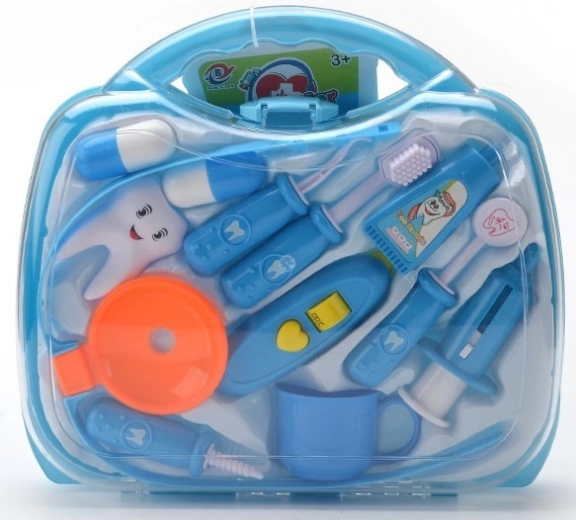 Jautrs koferītis, pilns ar zobārstniecības instrumentiem