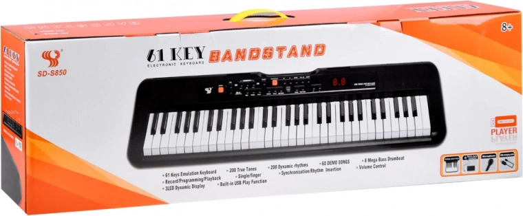 61 taustiņš, 200 skaņu un 200 ritmu