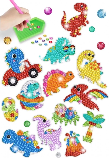 Krāsainas uzlīmes ar dinozauru motīviem