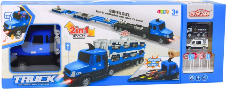 Truck that transforms into a 211 cm racing track